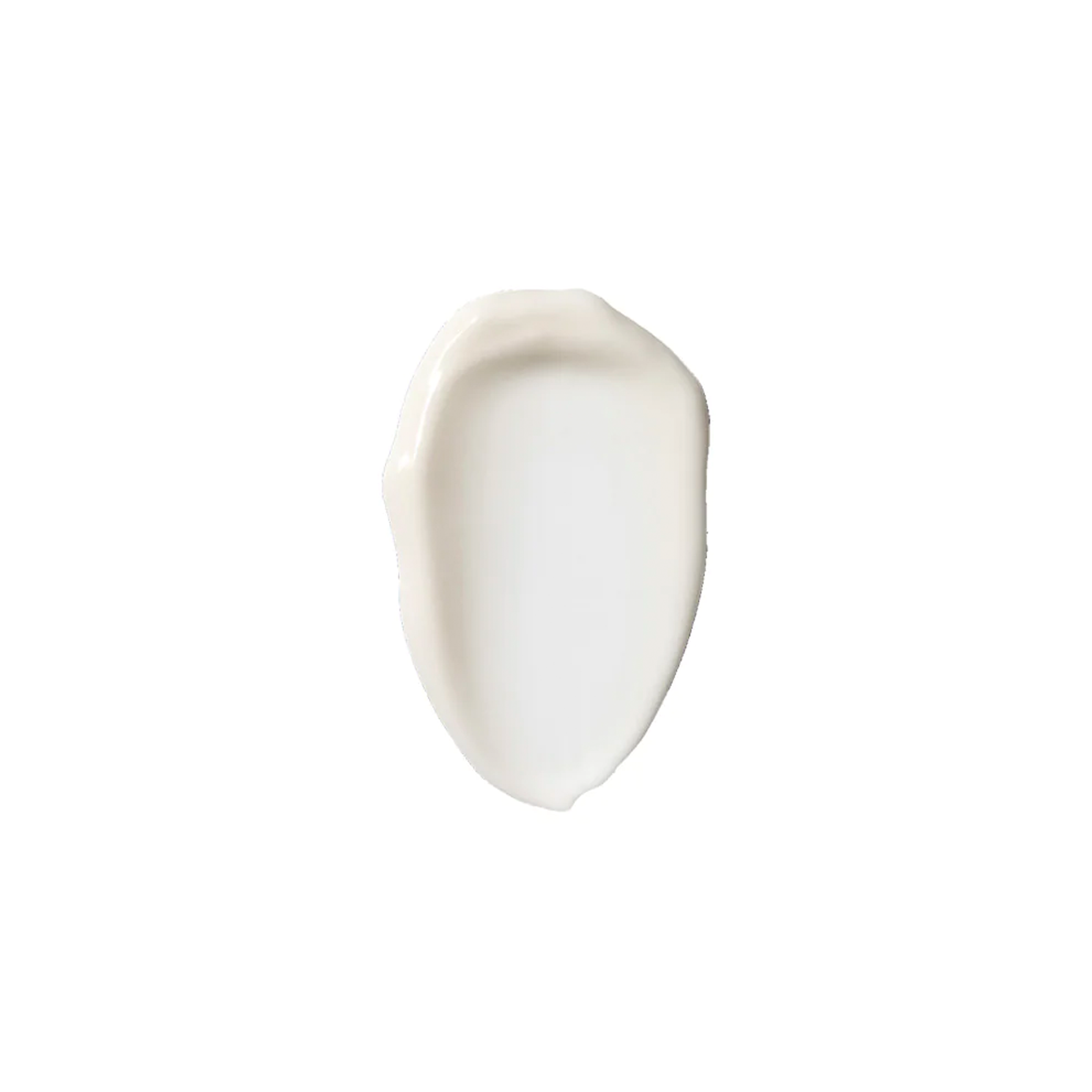 A white product swatch of face cream on a white background