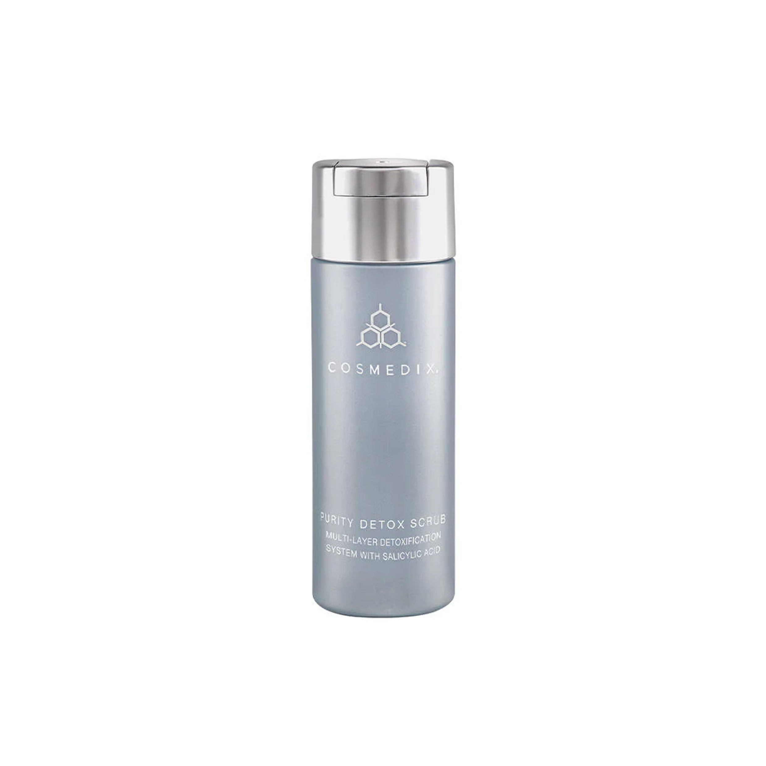 Cosmetic bottle labeled 'cosmedix' on a white background