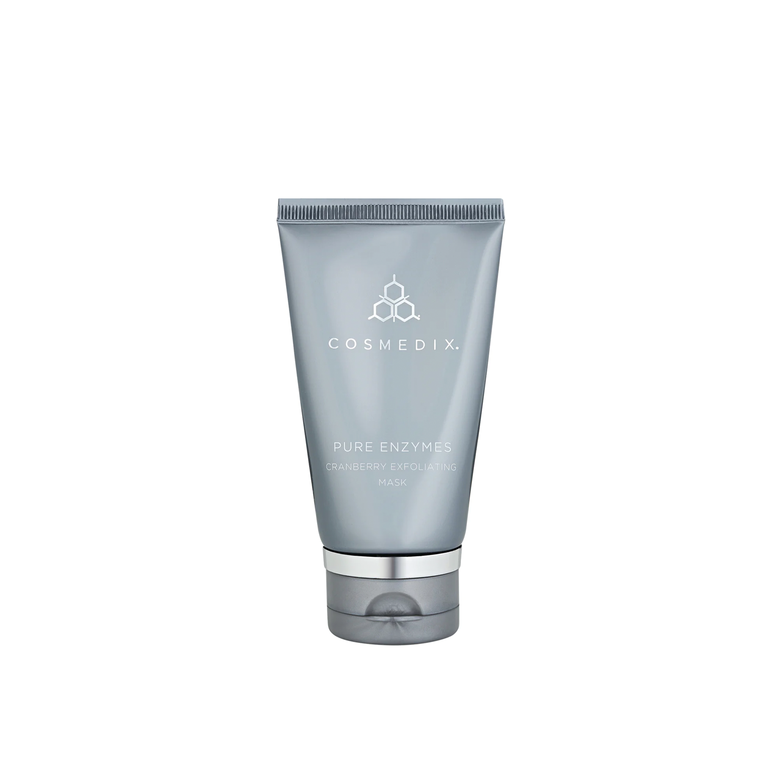 A tube of Cosmedix Pure Enzymes facial exfoliator against a white background.
