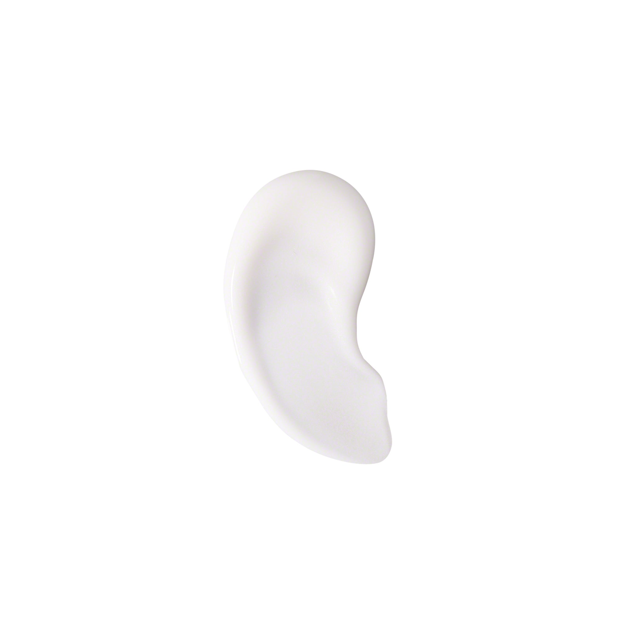 White cream swatch on a white background