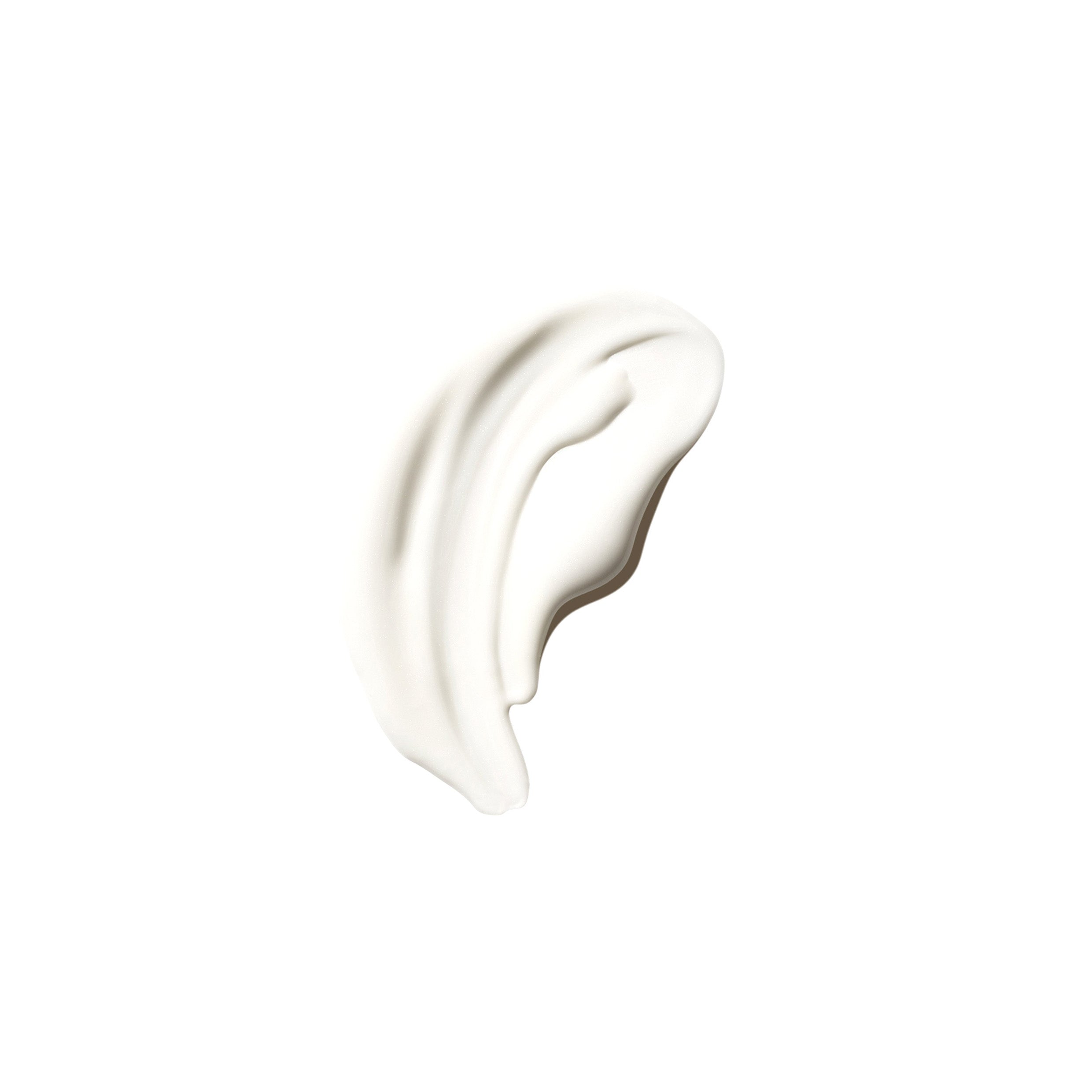 A product swatch of a white primer for the face
