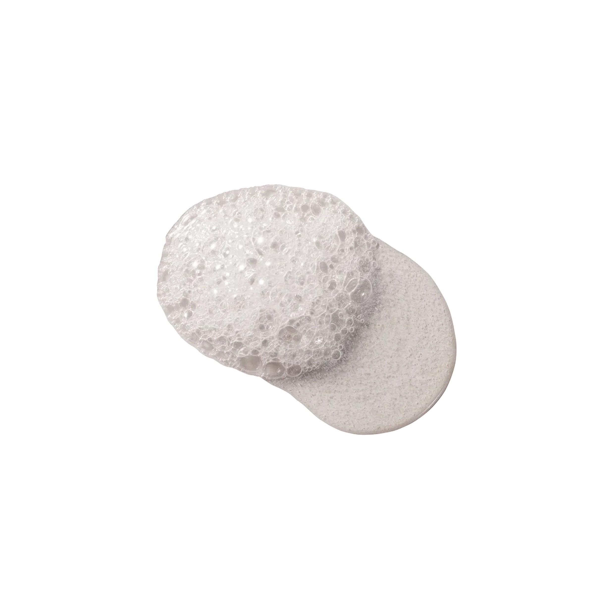 Product swatch of Victoria Beckham Lactic Acid Gel Cleanser, showing foam