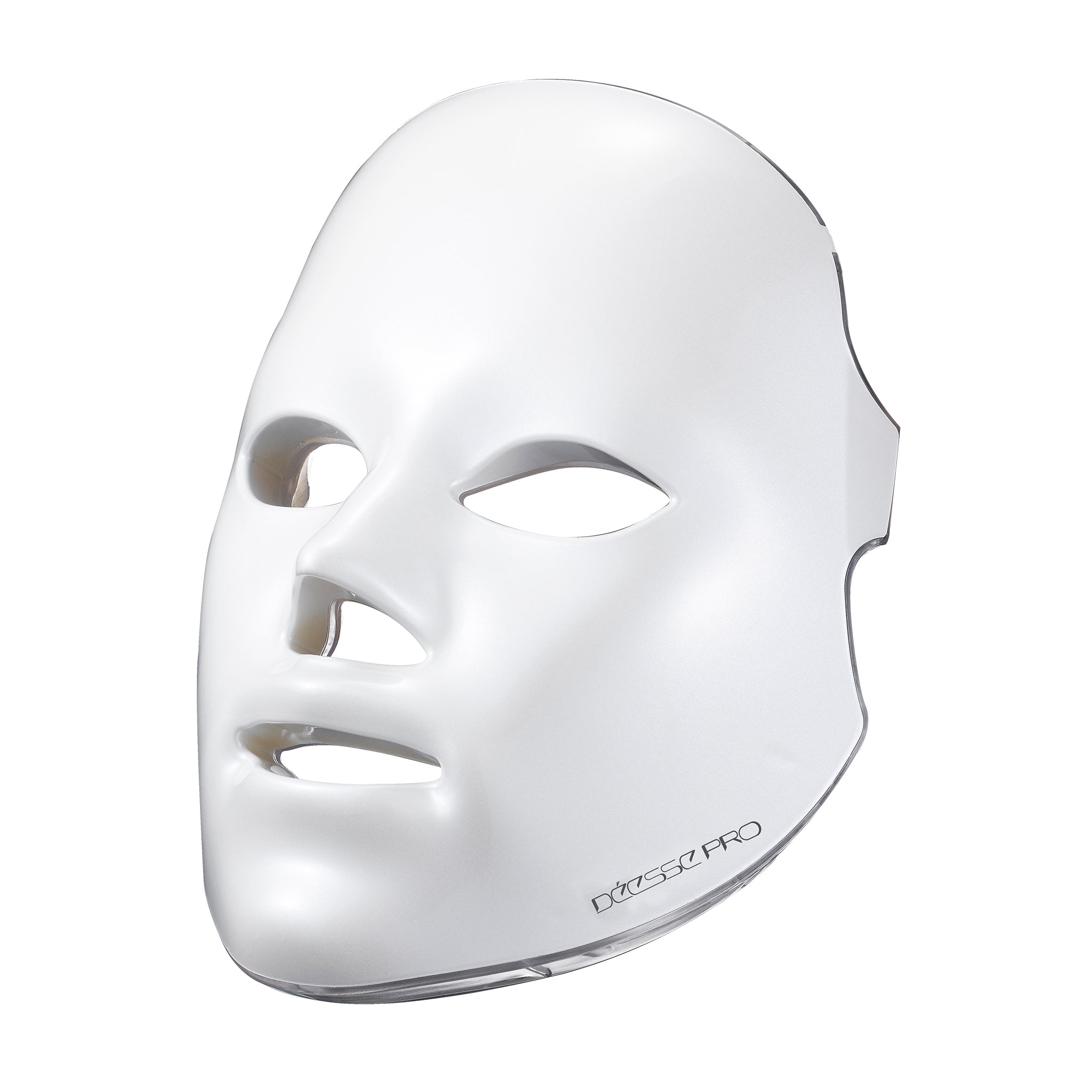 A white Déesee Professional LED Phototherapy Mask designed for facial skin treatment.
