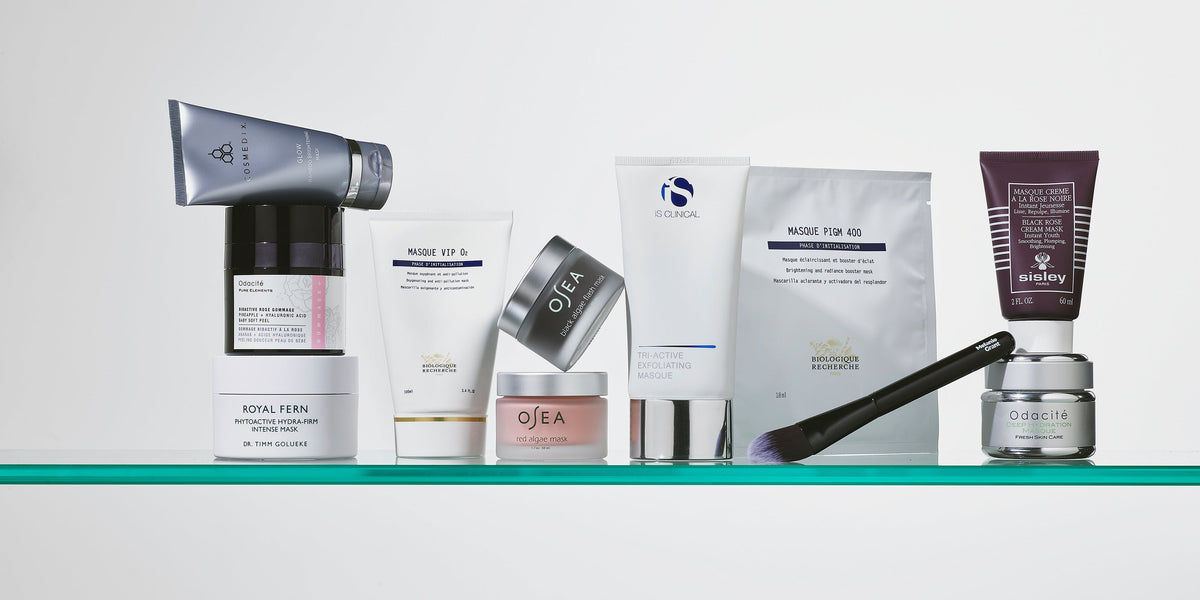 Masks arranged in the Skincare Edit photography archive