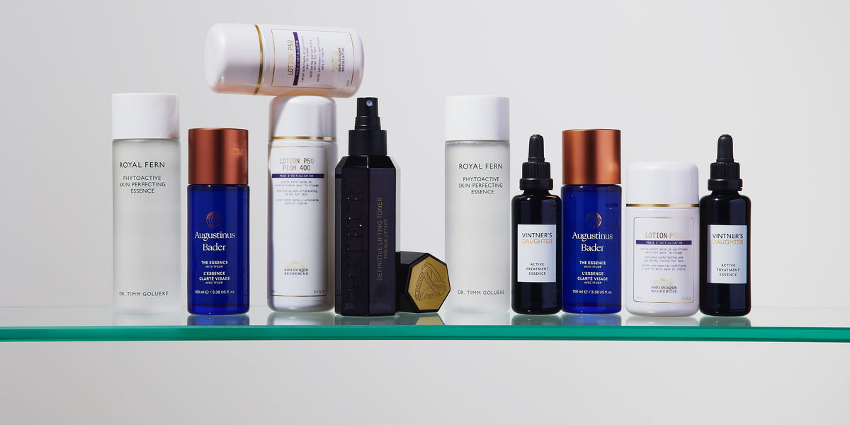 Toners & Essence arranged in the Skincare Edit photography archive