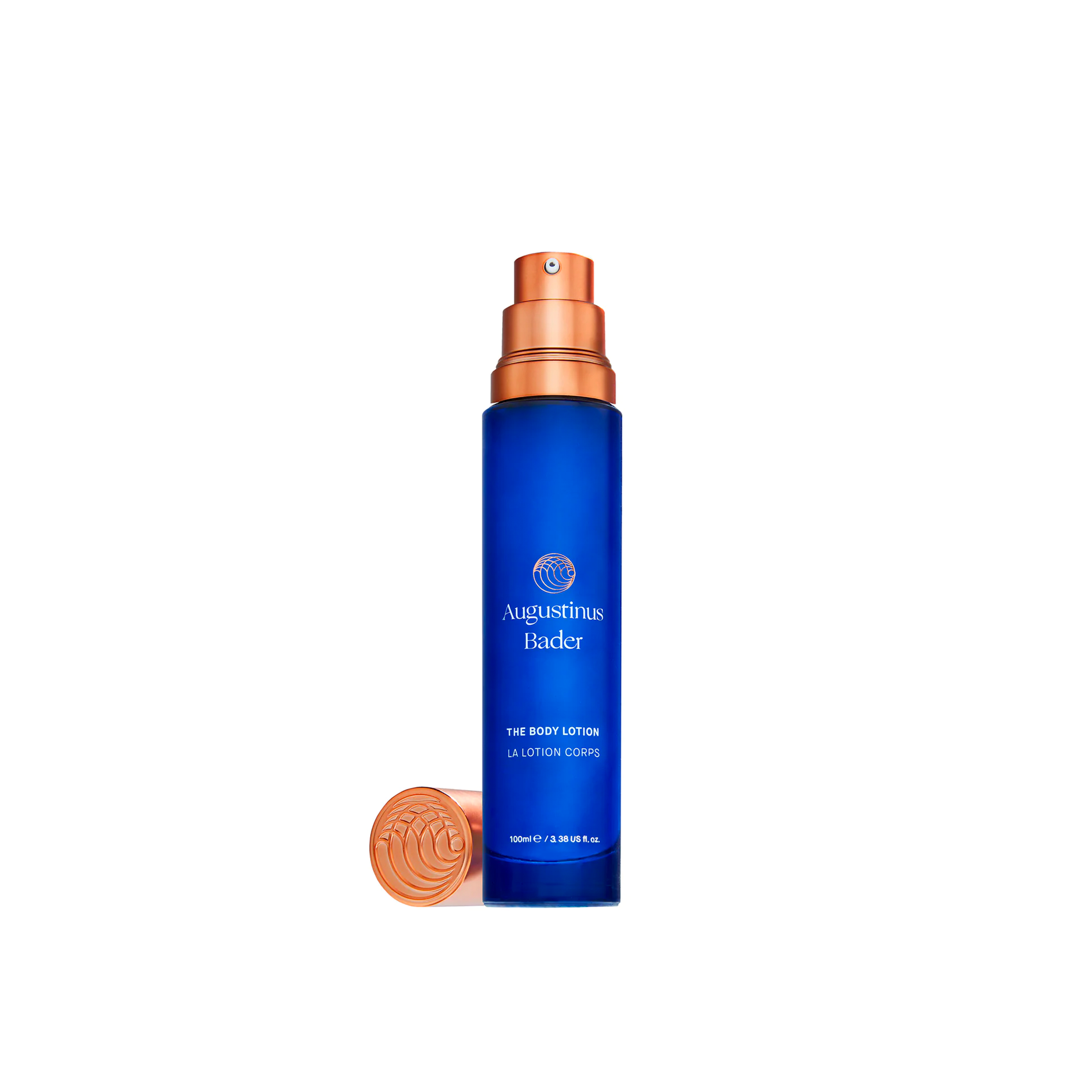 A pump bottle of Augustinus Bader The Body Lotion