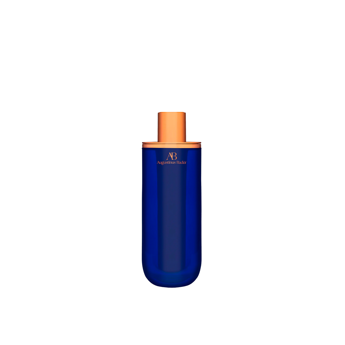 A bottle of Augustinus Bader The Serum placed inside a glass base holder.