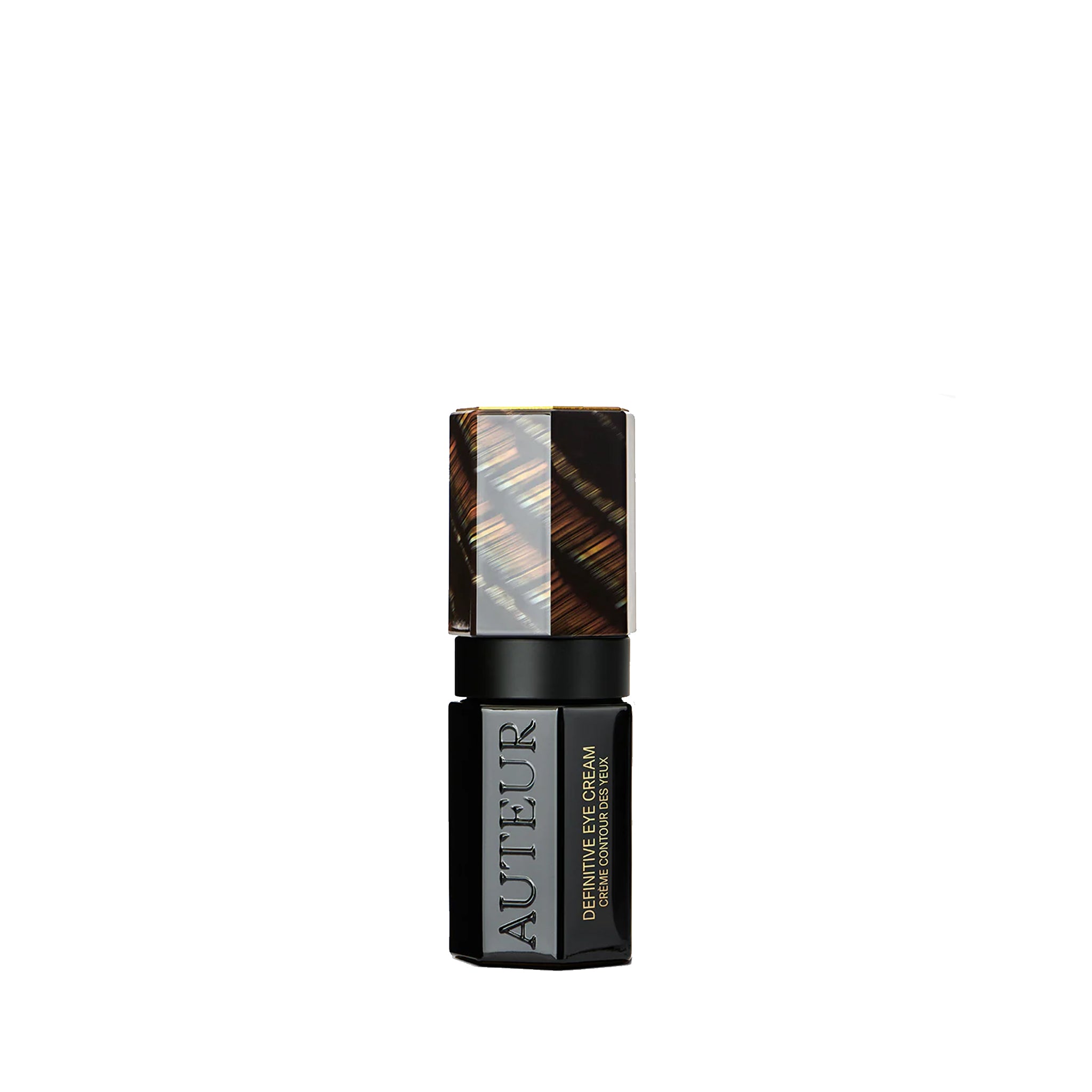 Auteur Definitive Eye Cream in a black tube with a pattern and brand details