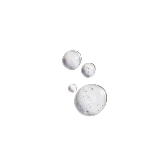 Product swatch showing a clear serum