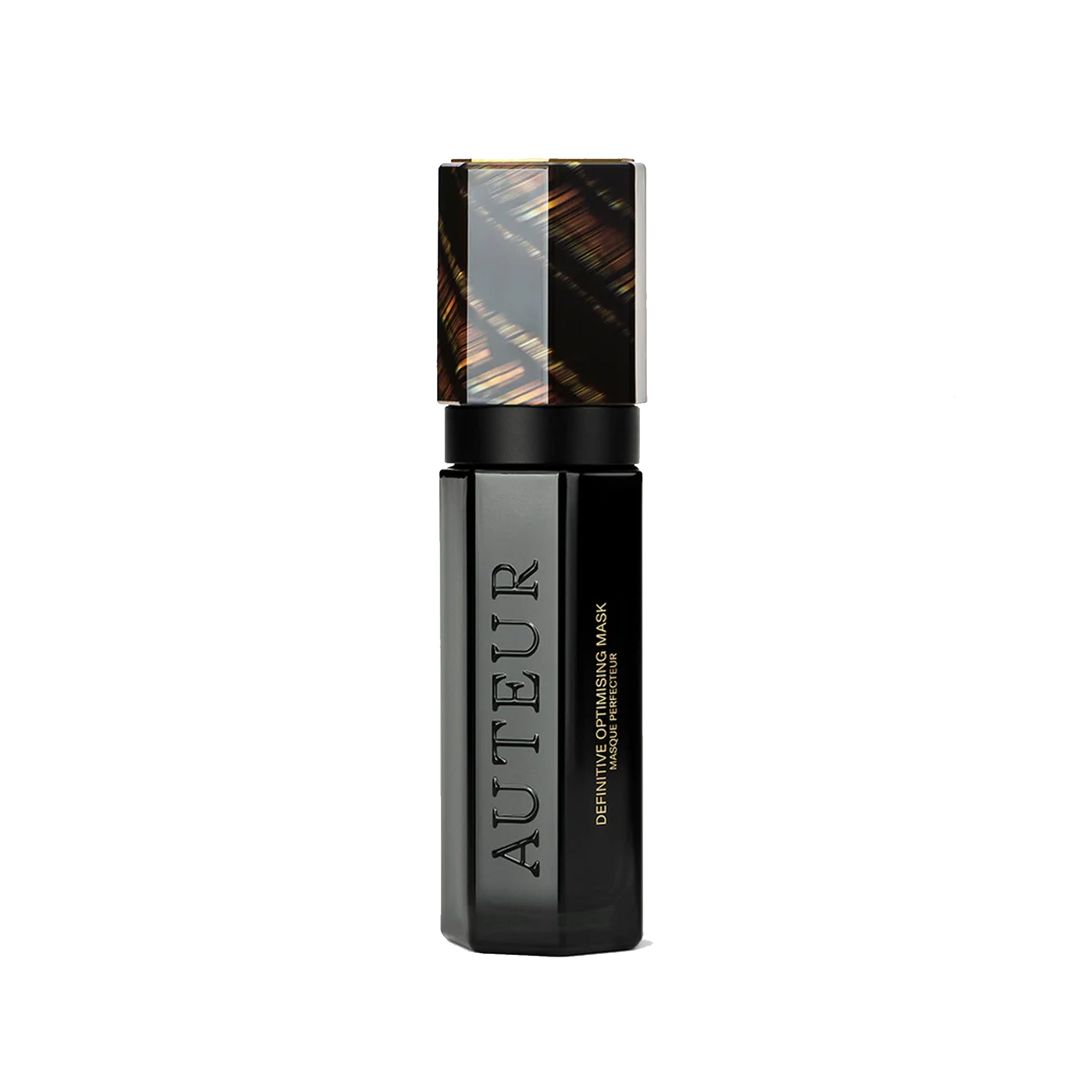 A black tube of Auteur Definitive Optimising Mask with a pattern on the packaging.