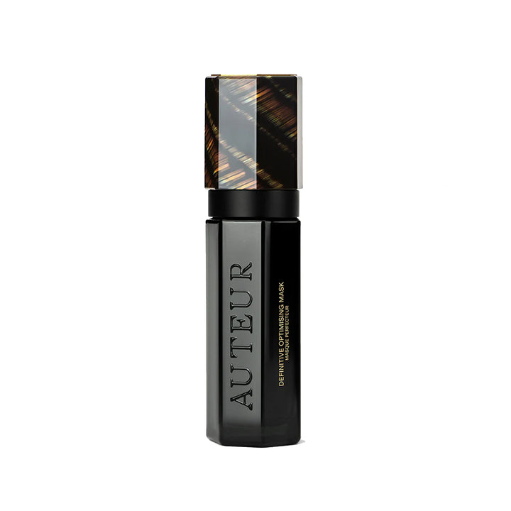 A black tube of Auteur Definitive Optimising Mask with a pattern on the packaging.