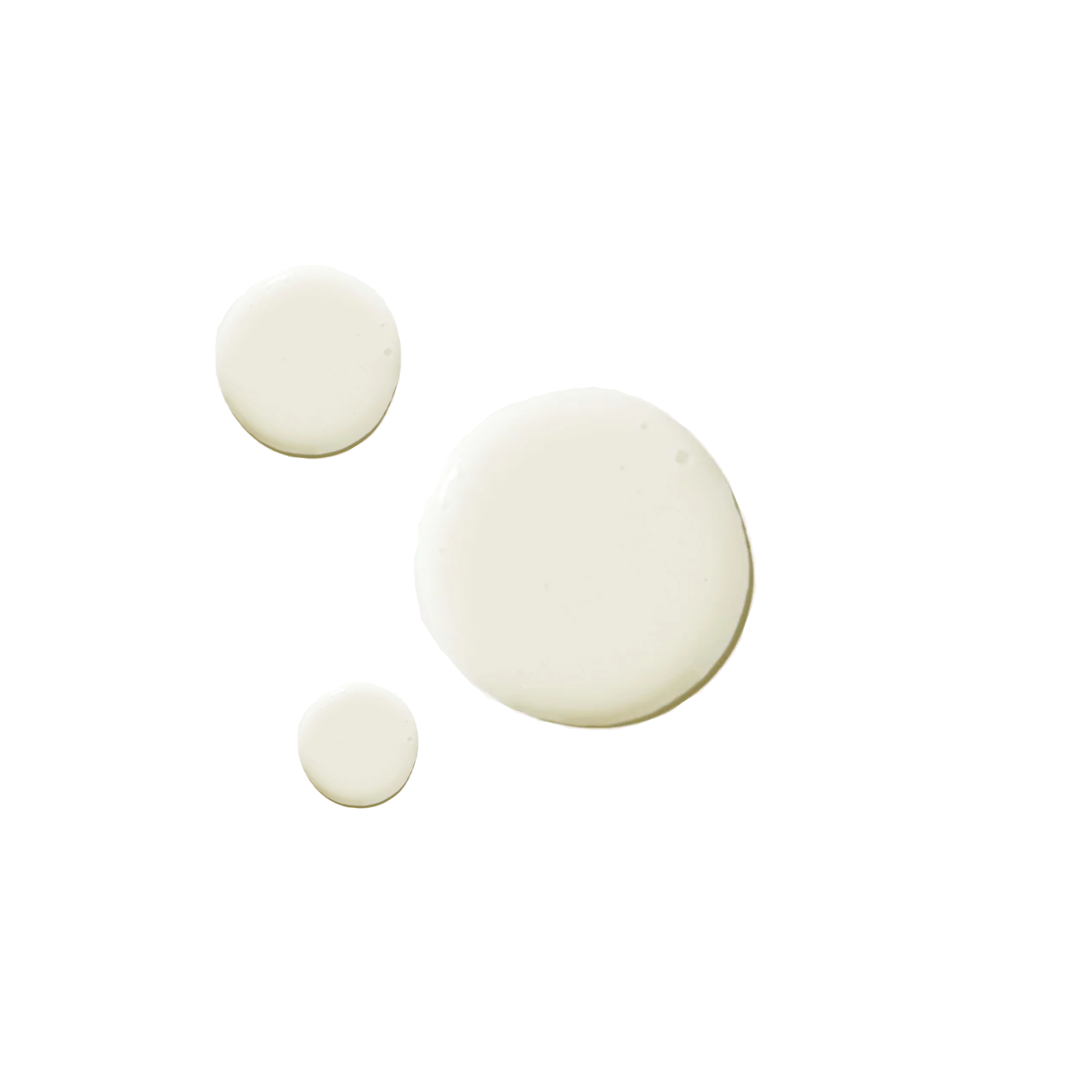 Droplets of serum showing milky white texture