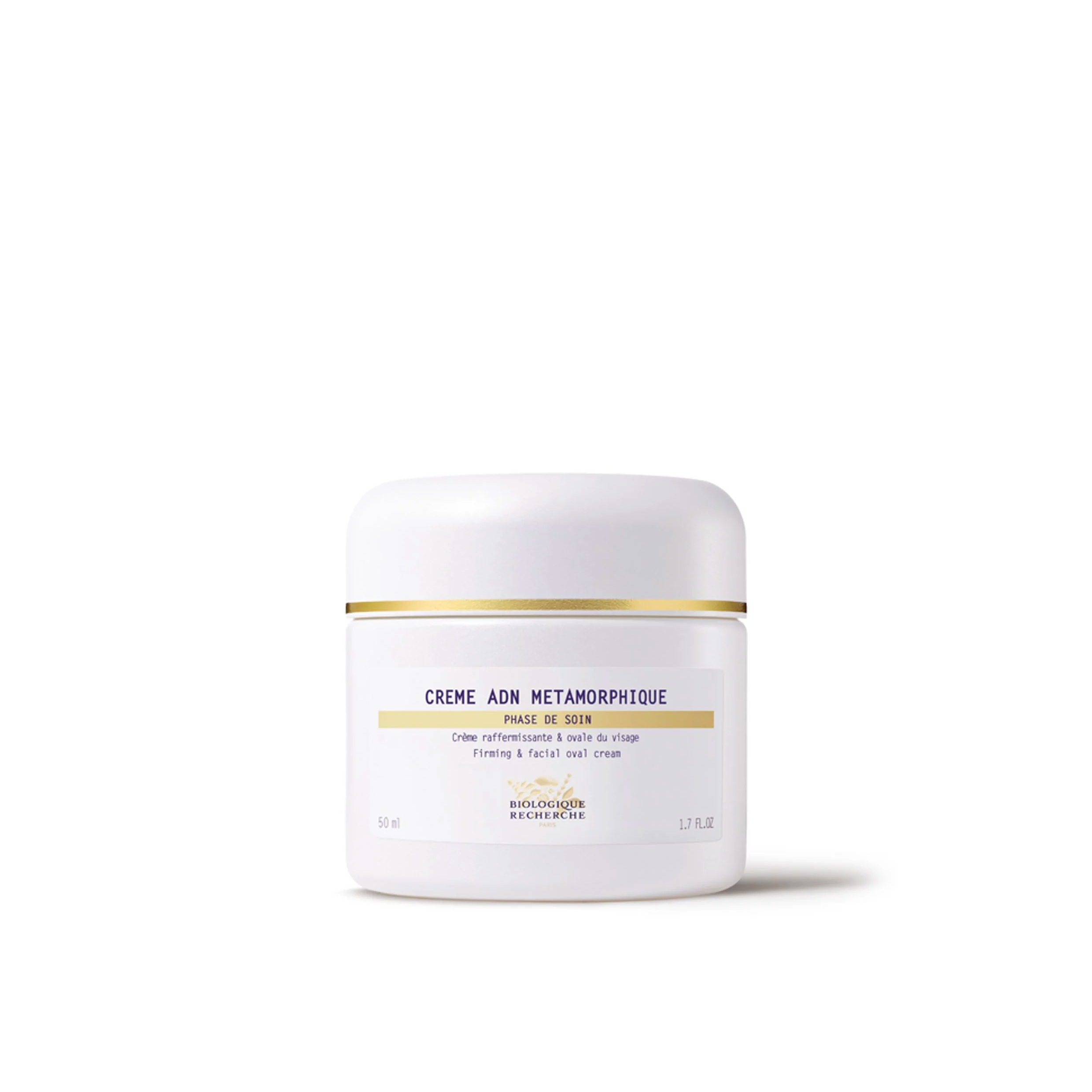 A jar of Biologique Recherche Creme ADN Metamorphique against a white background.