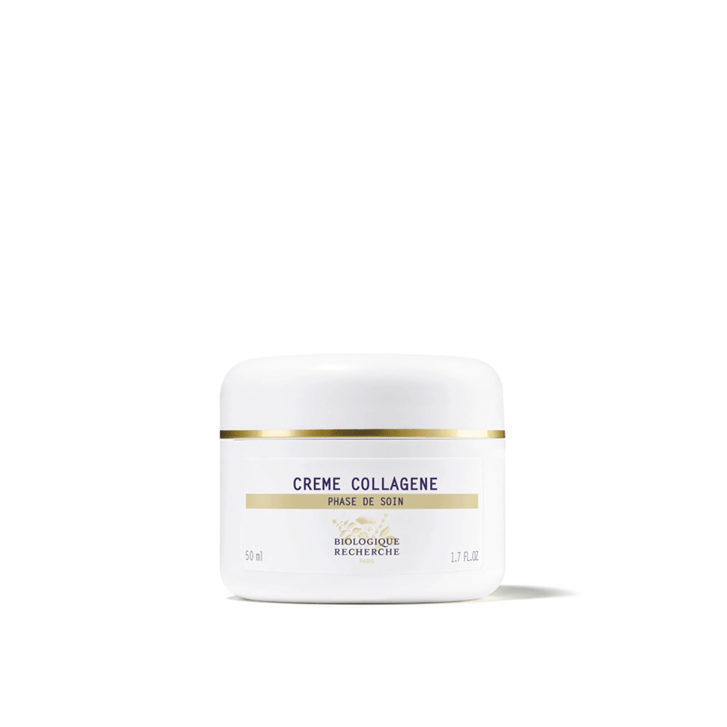 A jar of Biologique Recherche Crème Collagene against a white background.