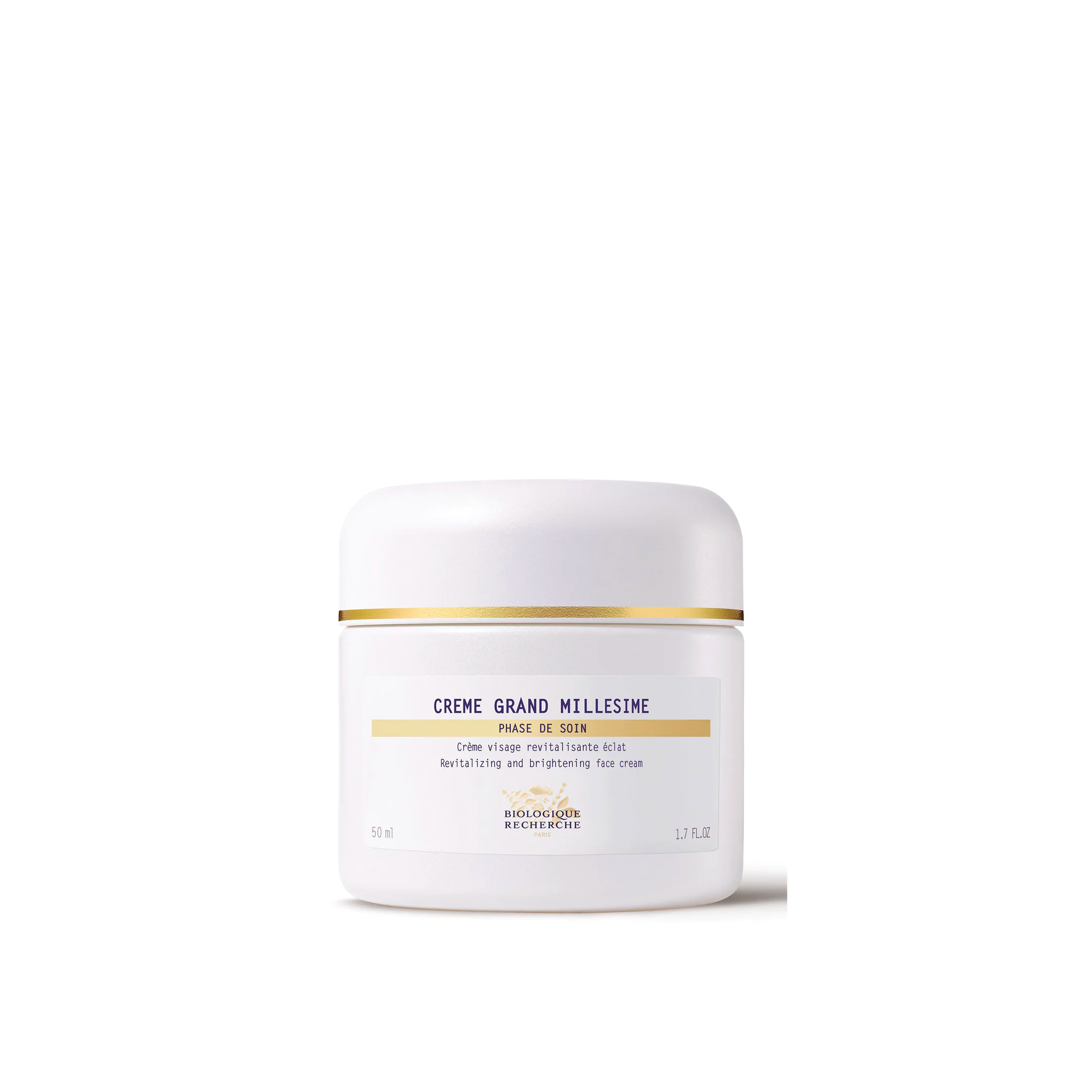 A jar of Biologique Recherche Crème Grand Millésime, a multi-functional cream designed for mature and dehydrated skin.