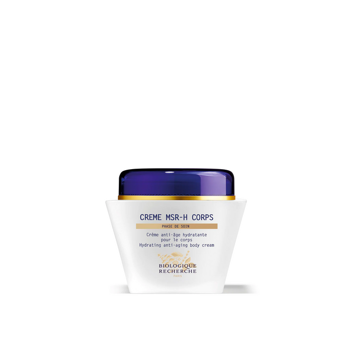 A jar of Biologique Recherche Crème MSR-H Corps body cream.