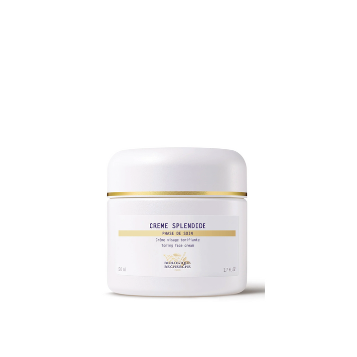 A jar of Biologique Recherche Crème Splendide, a toning and tightening cream for mature skin.