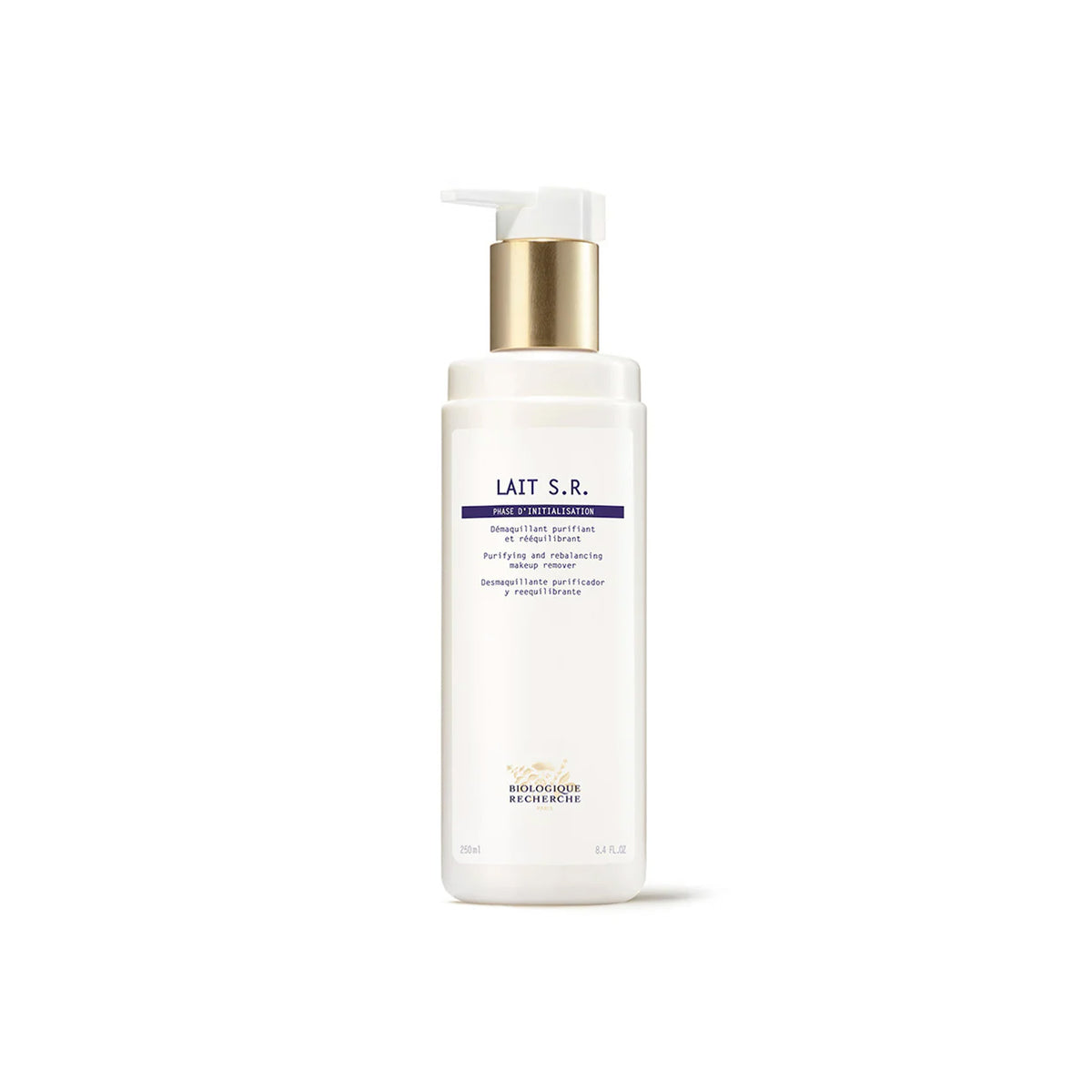 A pump bottle of Biologique Recherche Lait S.R