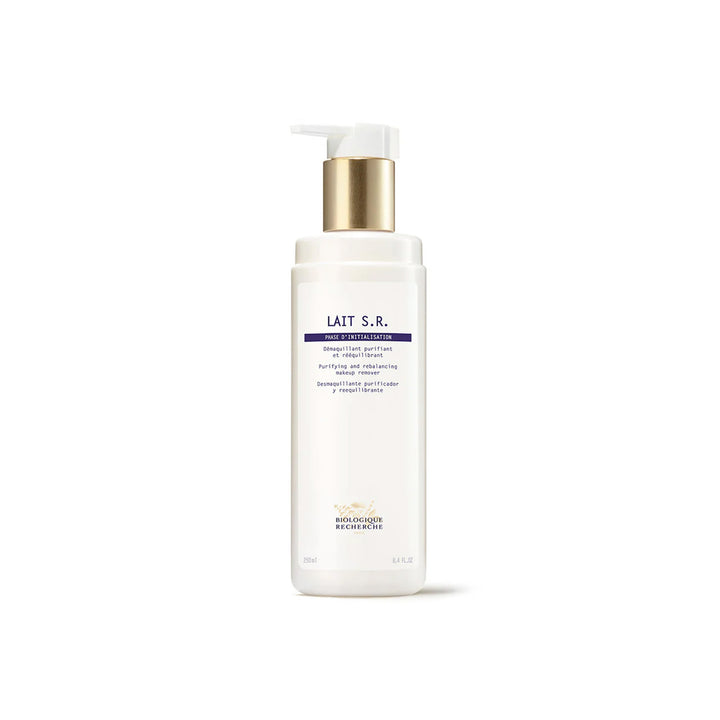 A pump bottle of Biologique Recherche Lait S.R