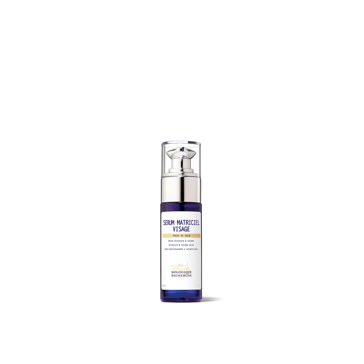 A bottle of Biologique Recherche Serum Matriciel Visage against a white background.