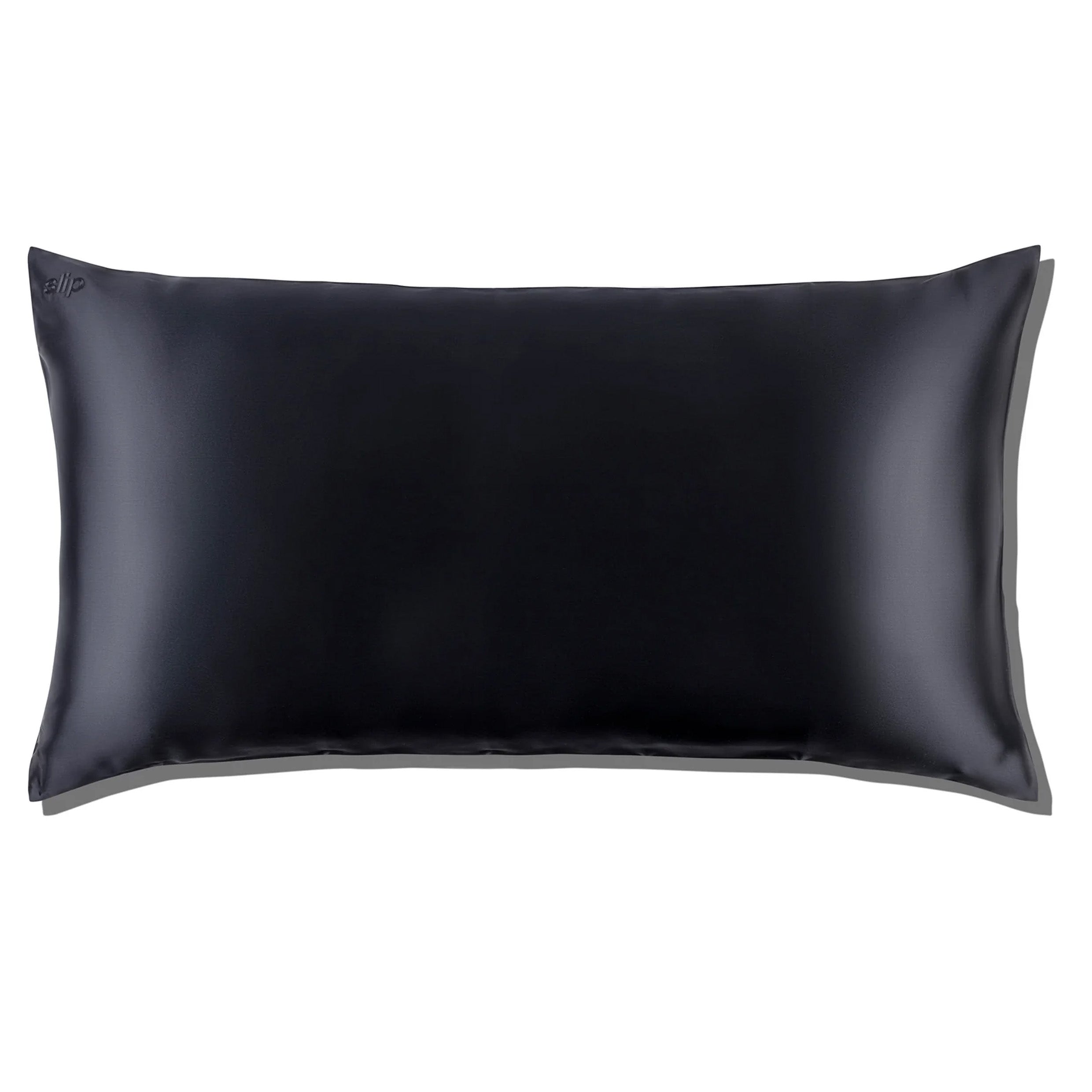 A black silk pillowcase