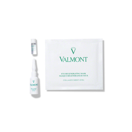 Valmont eye regeneration mask packaging with two bottles on a white background