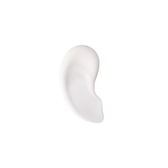 White cream swatch on a white background