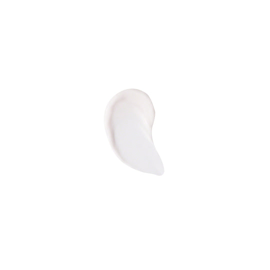 White cream swatch on a white background