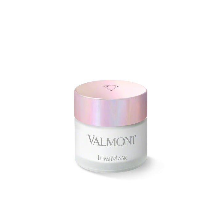 Valmont LumiMask jar with iridescent lid on a white background
