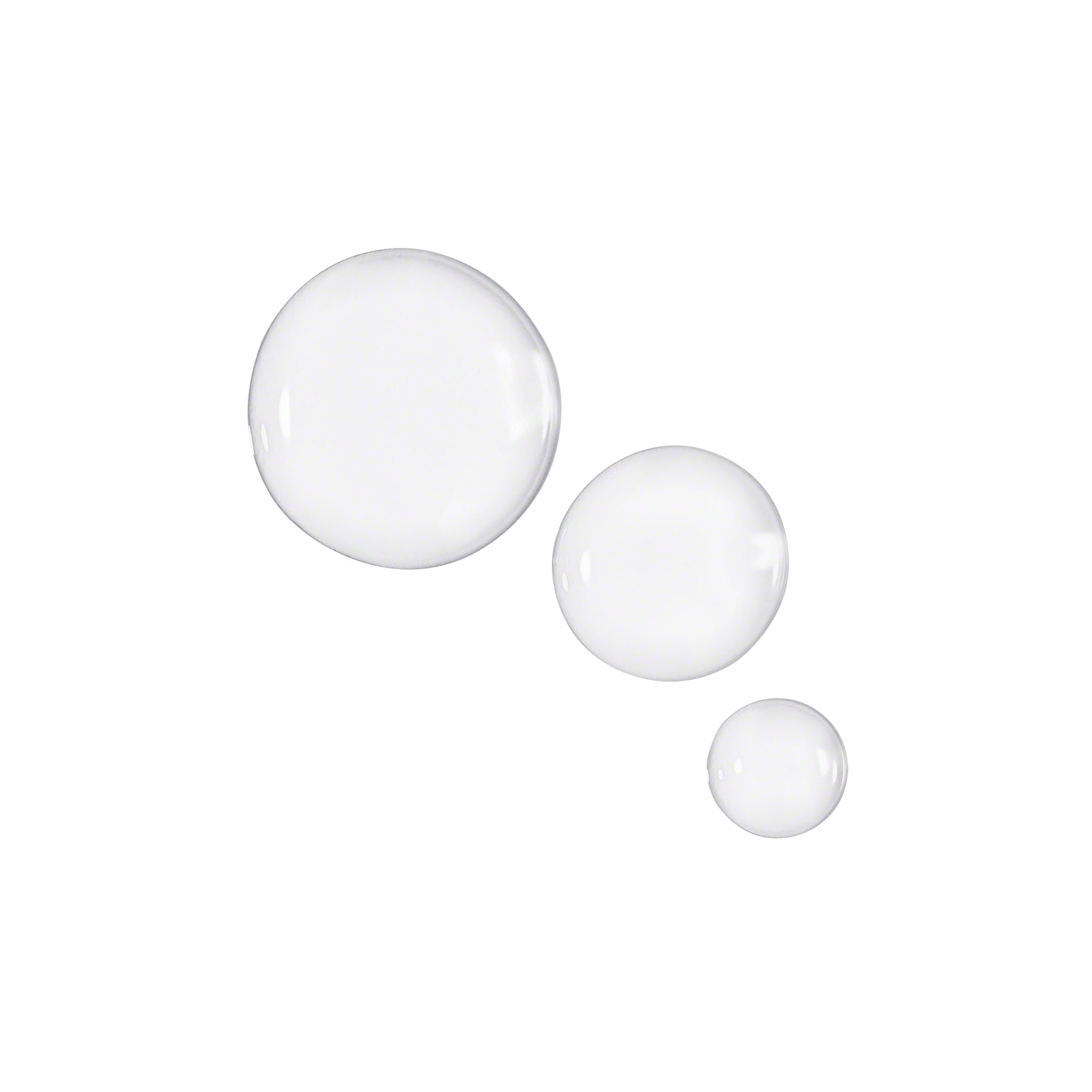 Three white drops on a white background