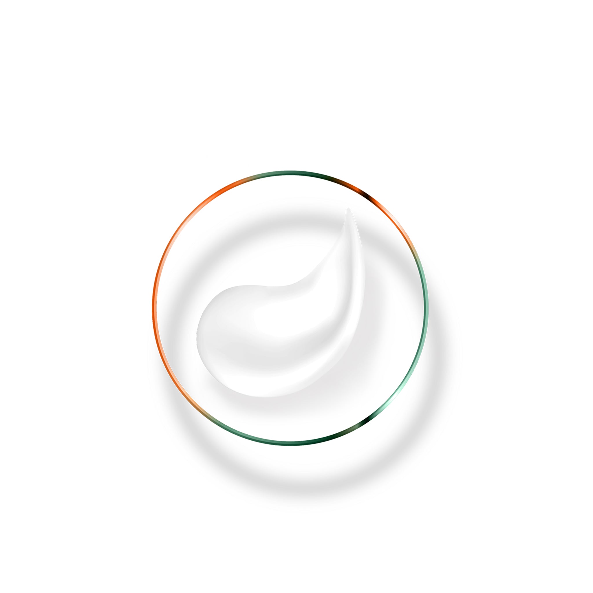White cream swirl on a white background