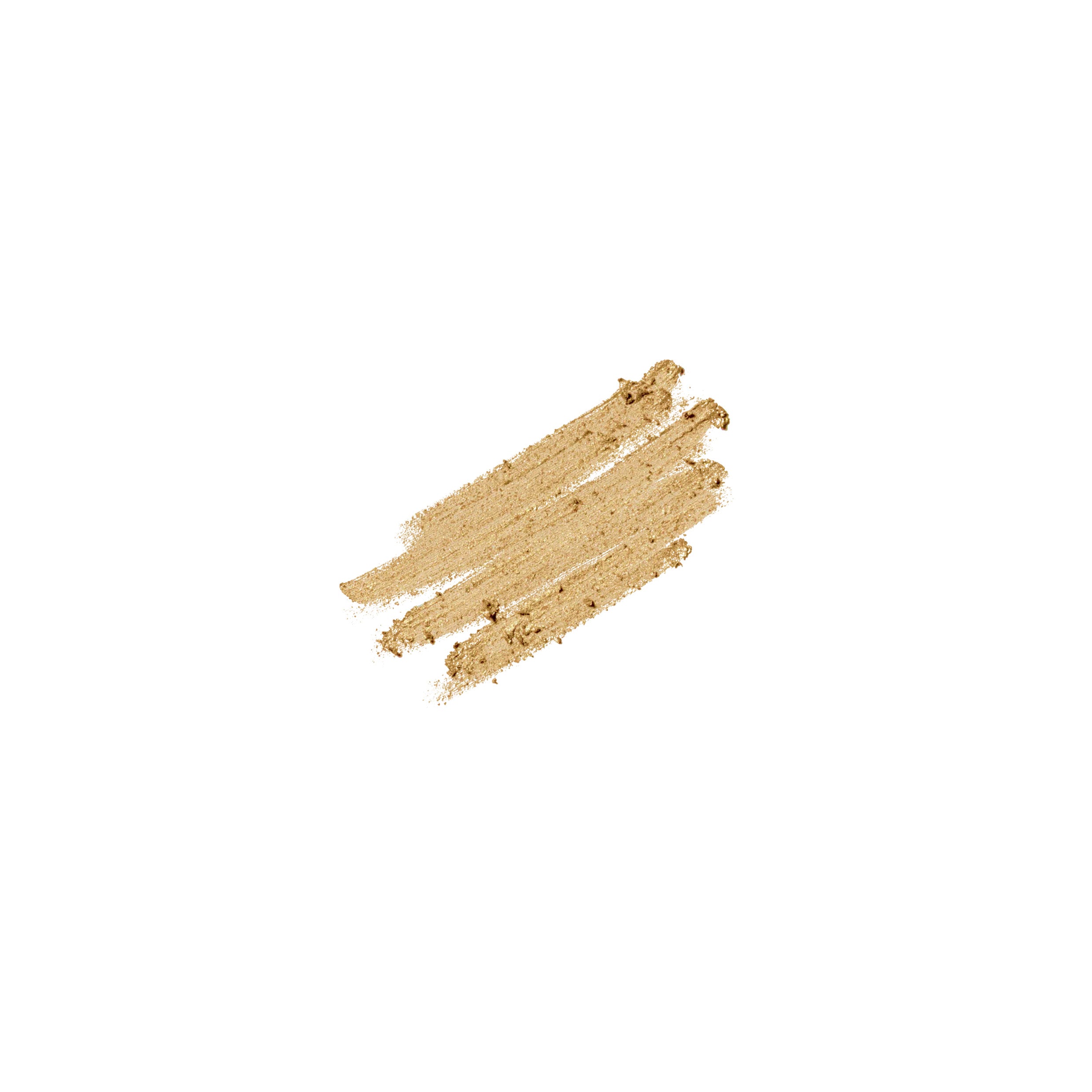 A eyeliner pencil swatch in a gold shade on a white background.