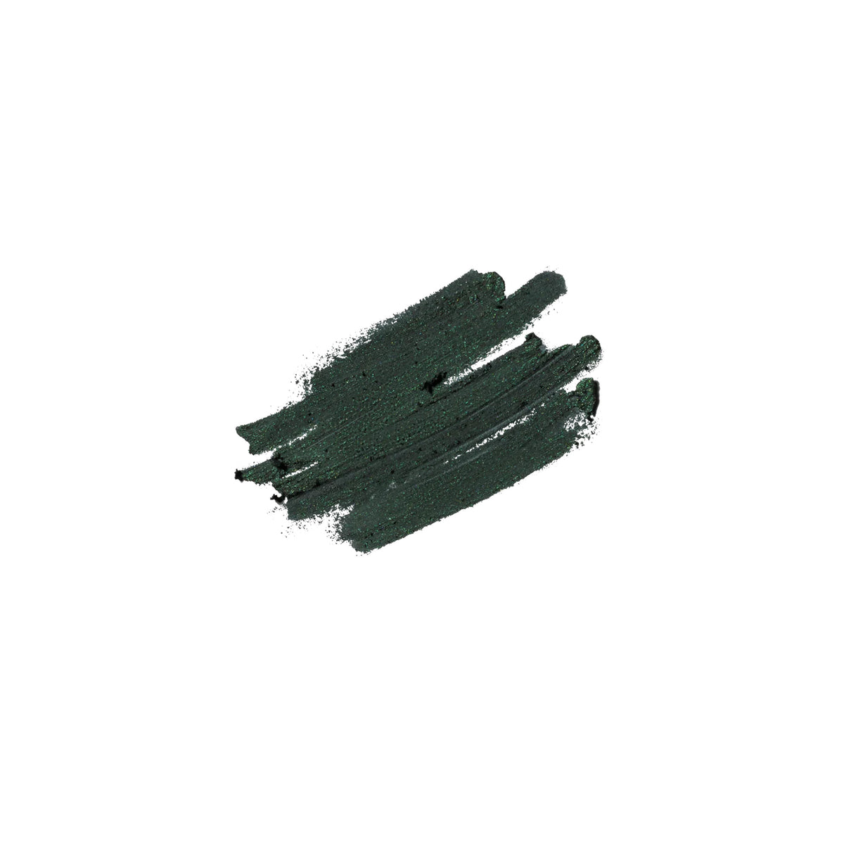 A pencil eyeliner swatch in a green shade, on a white background.