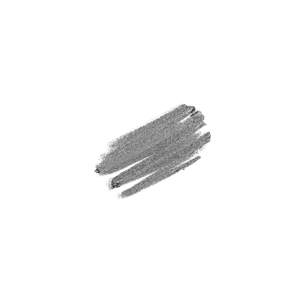 A pencil eye liner swatch in a shimmery grey colour, on a white background.
