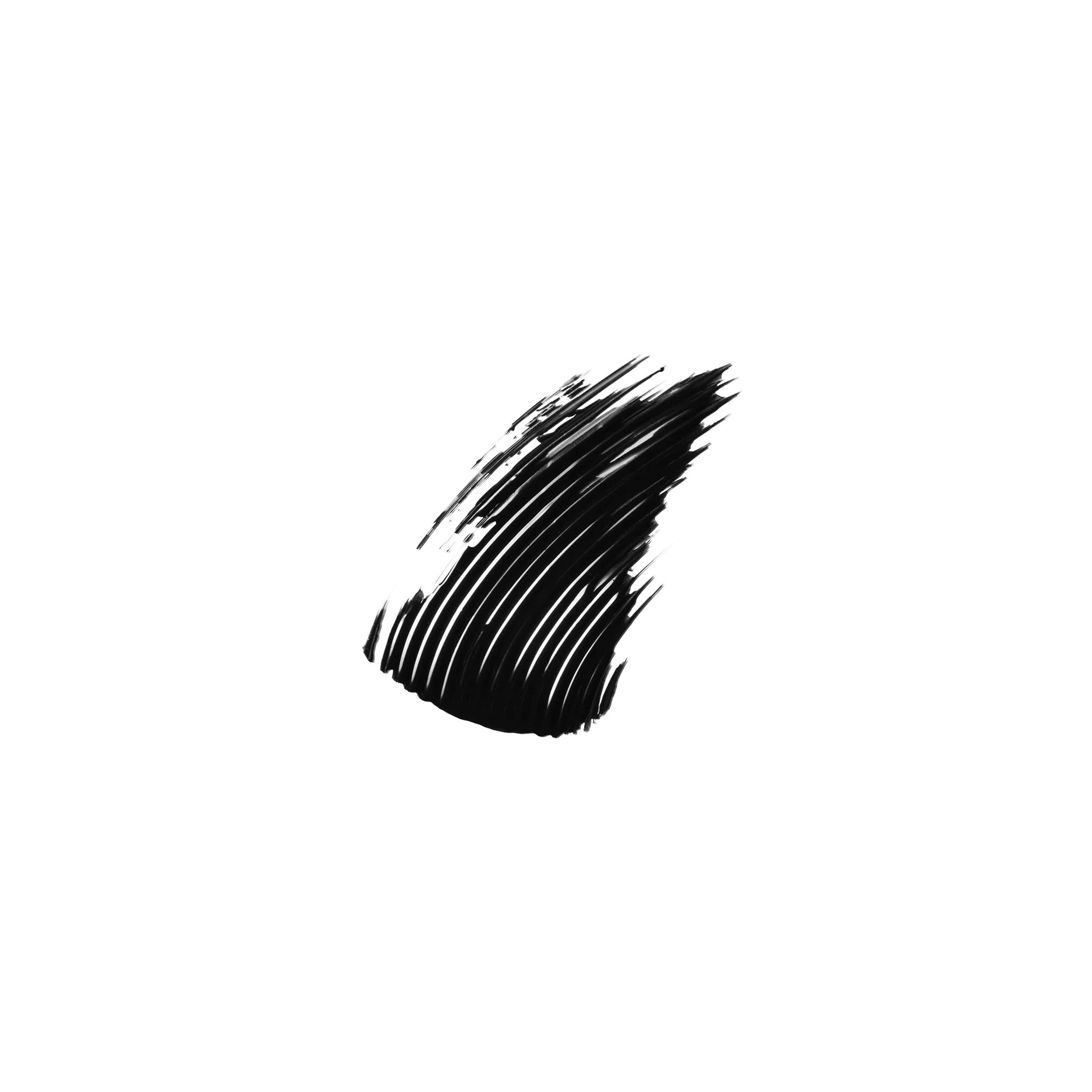 Black Mascara Swatch on plain white background