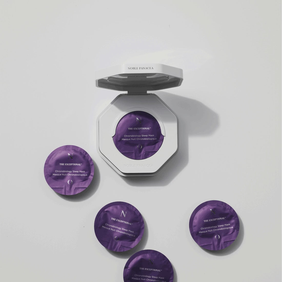 A GIF showing sleep mask in purple packaging