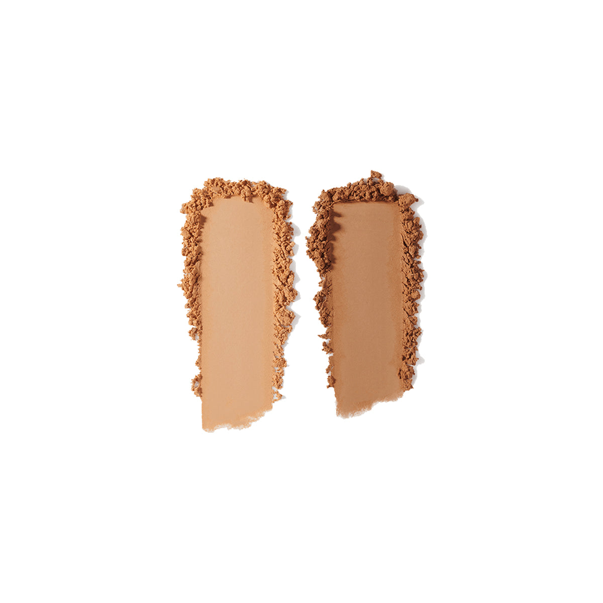 Swatches of two bronzer shades on white background