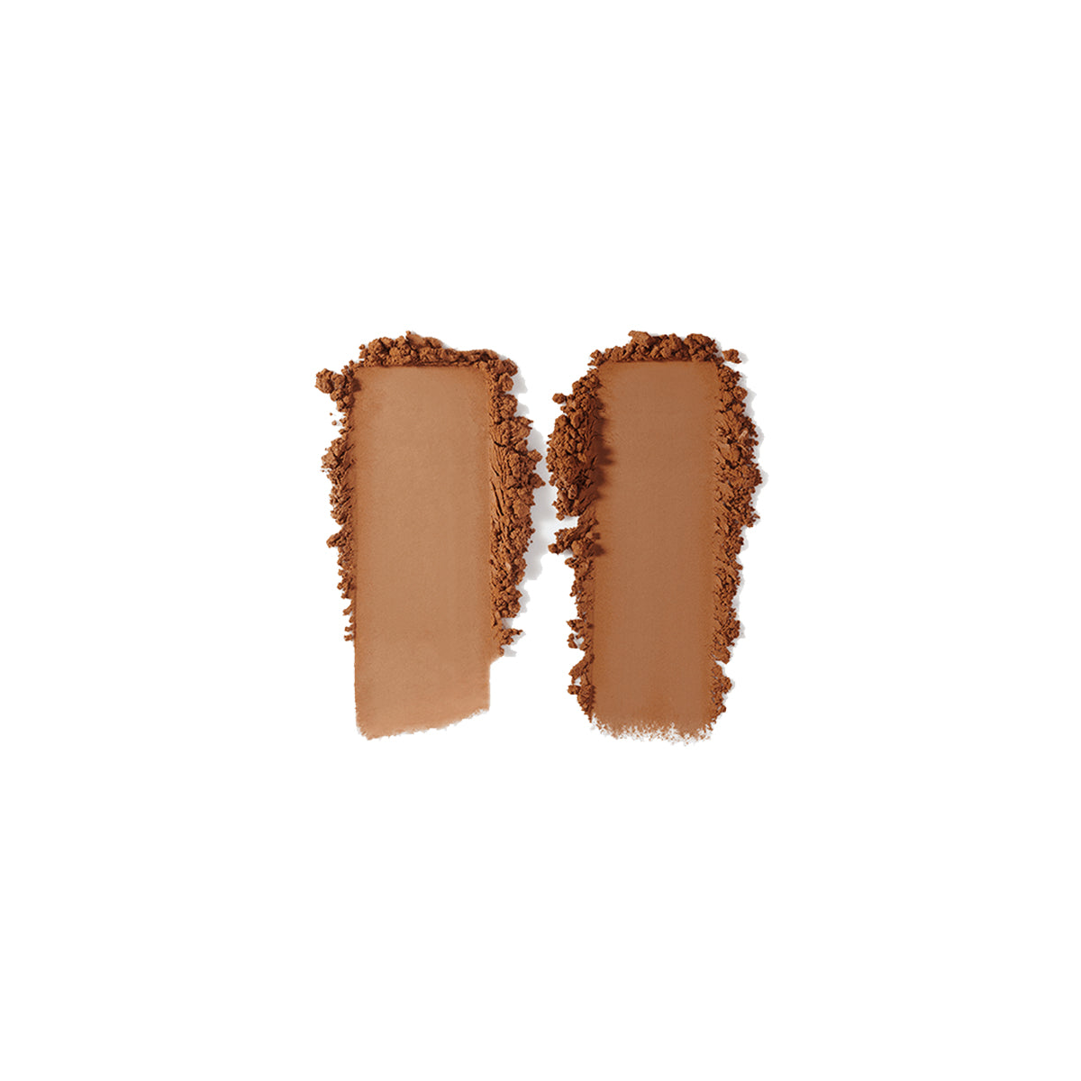 Two bronzer swatches on plain white background
