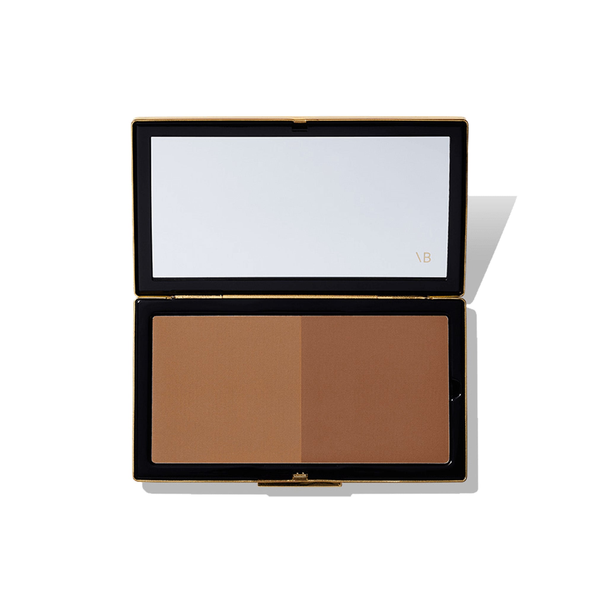 Victoria Beckham Beauty Matte Bronzing Brick in shade 04, showing two shades of bronzing powder for face application.